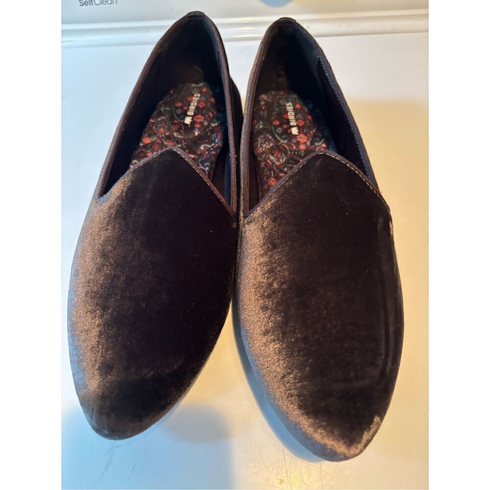 Birdies The Heron Gray Velvet Flats (SZ 10)